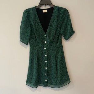 Aritzia Wilfred Forest green button down dress